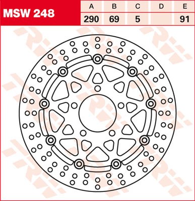 TRW Lucas Bremsscheibe schwimmend vorn MSW 248 mit ABE passend für Suzuki GSF 650 Bandit Bj. 05-06