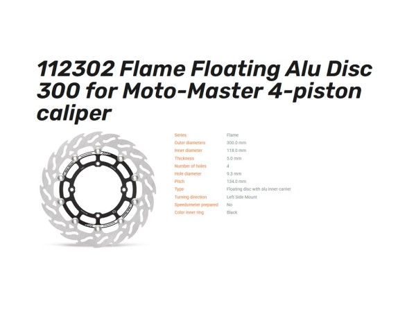 Moto-Master Bremsscheibe Flame floating 300 vorn passend für Suzuki RM-Z 250 450 - 112302