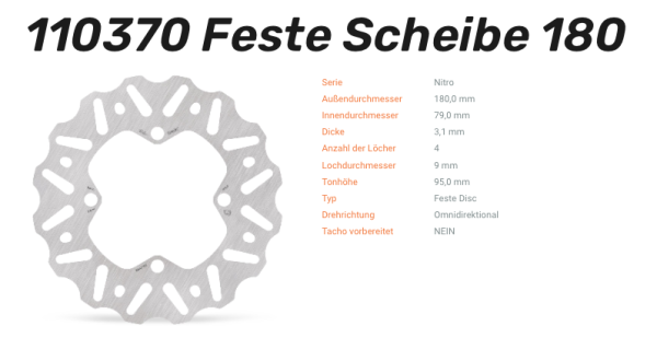 Moto-Master Bremsscheibe Nitro-Serie vorne-hinten passend für Suzuki / Kawasaki - 110370