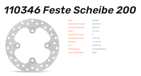 Moto-Master Bremsscheibe Round Disc-Serie vorne passend für Suzuki - 110346