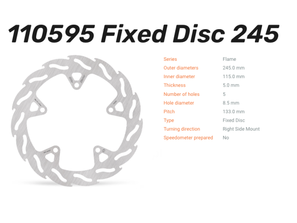 Moto-Master Bremsscheibe Flame 110595 vorne passend für Yamaha YBR / YS 125, Baujahre: ab 2006