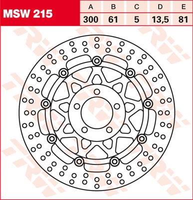 TRW Lucas Bremsscheibe schwimmend vorn MSW 215 mit ABE passend für Kawasaki Z 750 Bj. 04-06