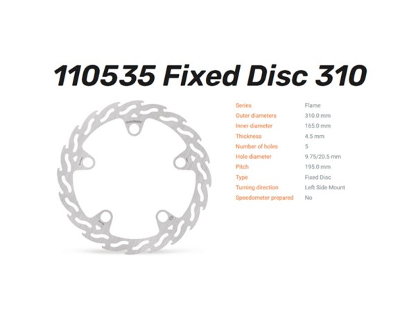 Moto-Master Bremsscheibe Flame vorn passend für Honda VFR 1200 X / GL 1800 Goldwing - 110535