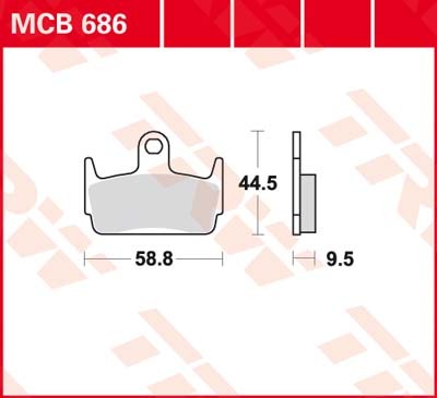 MCB686, mcb 686: Lucas Scheibenbremsbeläge hinten MCB686, mcb 686