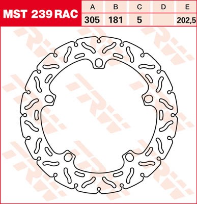 TRW Lucas Racing Bremsscheibe vorn MST 239 RAC mit ABE passend für BMW R 1100 GS, ABS Bj. 94-99
