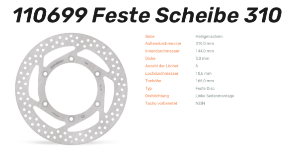 Moto-Master Bremsscheibe Halo-Serie passend für Triumph - 110699