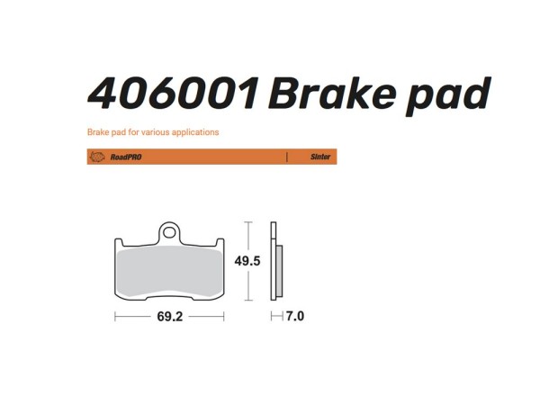 Moto-Master Bremsbelag vorn Sinter Road passend für Honda 406001