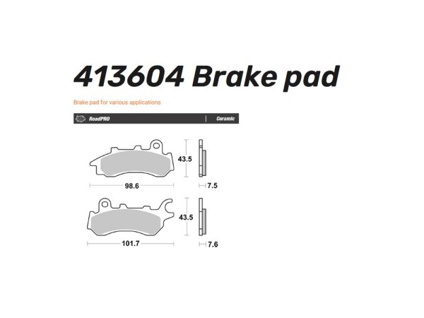 Moto-Master Bremsbelag organisch vorn passend für Honda CB 125 F JC74 (Bj.19-) - 413604