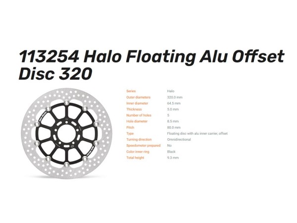 Moto-Master Bremsscheibe Halo Floating vorn passend für KTM 890 SMT - 113254