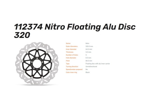Moto-Master Bremsscheibe Nitro Floating vorn passend für KTM 1290 1390 Superduke / Brabus - 112374