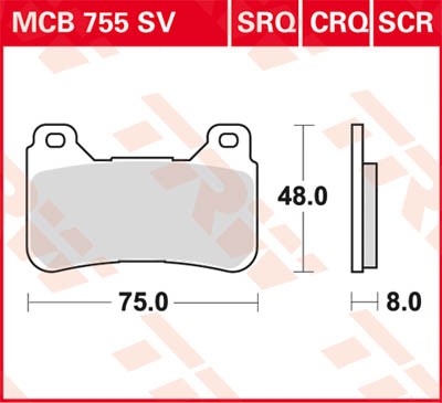MCB755SCR, MCB 755SCR Lucas Rennsportbremsbelag Sinter-Carbon-Race MCB755SCR