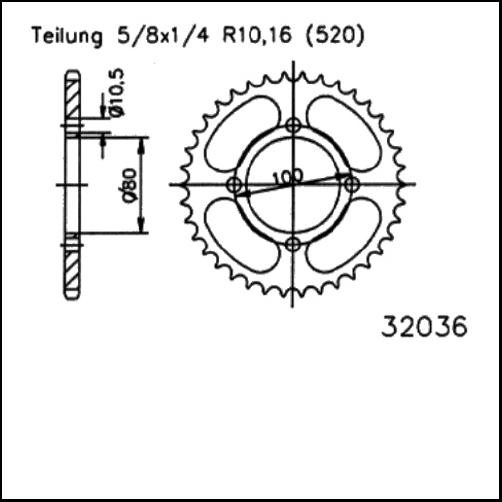 Kettenrad 39Z - (520)