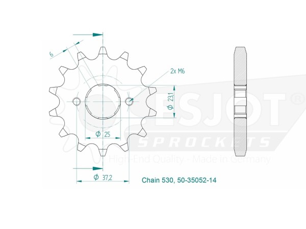 Ritzel 14 Zähne (530) passend für Dinli Dl801 DL802 DMX 270 300 350