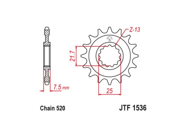 Kettenritzel 14 15 16 Zähne (520) Standardritzel passend für Kawasaki KFX 450 R / ZX-6R Umbau Teilun