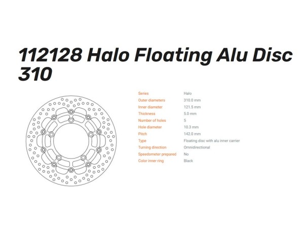Moto-Master Bremsscheibe vorn Halo Floating passend für Suzuki 112128