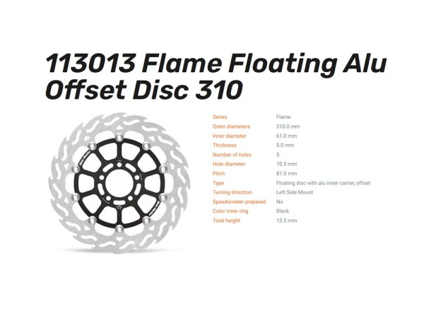 Moto-Master Bremsscheibe Flame floating vorn passend für Kawasaki - 113013 113032
