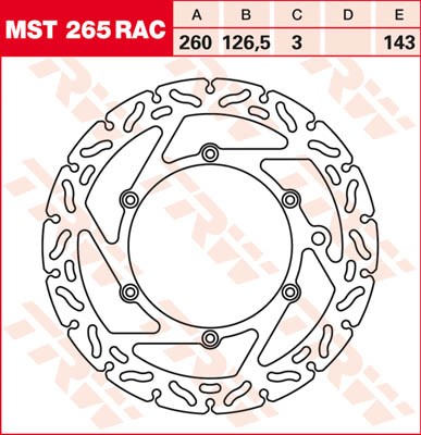 TRW Lucas Racing Bremsscheibe vorn MST 265 RAC mit ABE passend für Husaberg FC 600 CR Bj. 00-