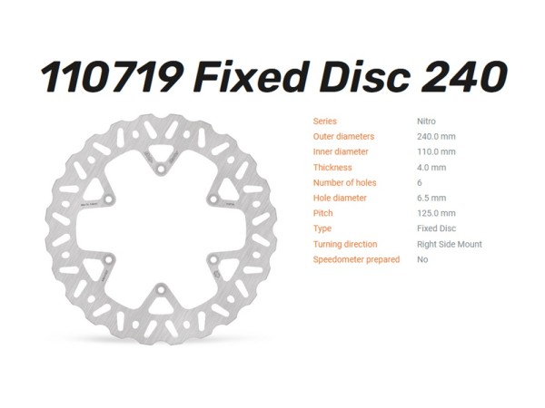 Moto-Master Nitro Bremsscheibe hinten - 240mm - 110719