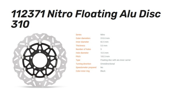 Moto-Master Bremsscheibe Nitro floating vorn passend für Triumph Street Triple 675/765 / Thruxton 12