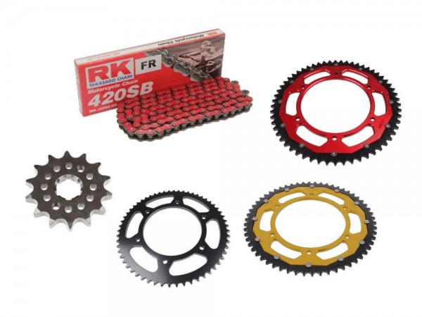 RK Kettensatz passend für SWM RS 125 R / Factory CBS (Bj.2017-) RK428HSB Kette farbig