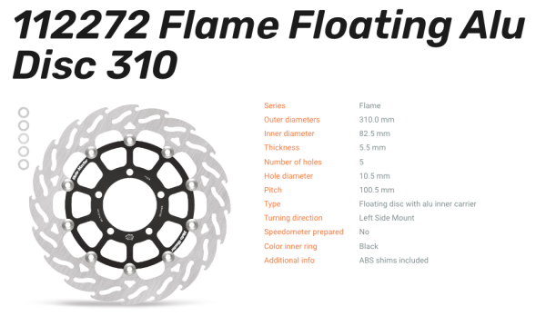 Moto-Master Bremsscheibe Floating-Alu Flame-Racing-Serie passend für Triumph - 112272