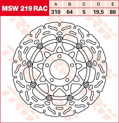 TRW Lucas Racing Bremsscheibe schwimmend vorn MSW 219 RAC mit ABE passend für Suzuki RF 900 R Bj. 94