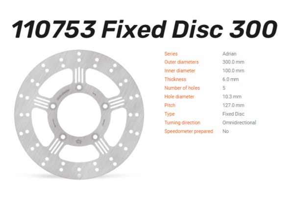 Moto-Master Bremsscheibe Adrian hinten passend für Harley Davidson - 110753