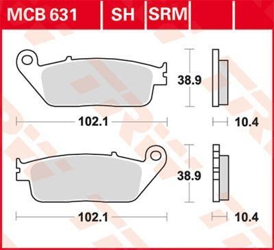 MCB631, mcb 631: Lucas Hinterrrad Standard-Bremsbelag (Carbon-Keramik)