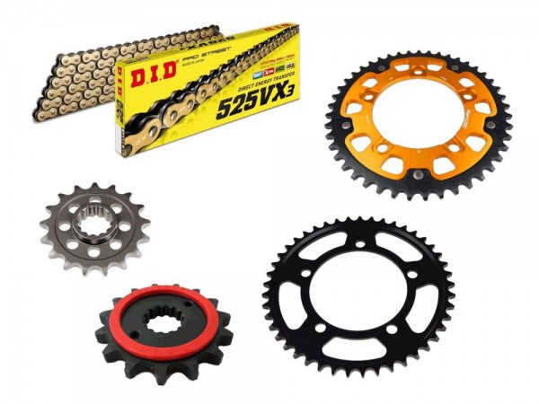 DID Kettensatz passend für BMW F800GS / F 900 GS Adventure (Bj.24-) DID525VX3 Kette