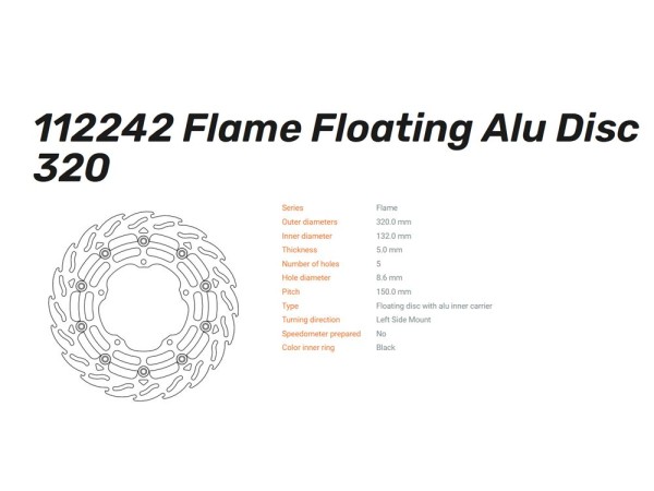 Moto-Master Bremsscheibe Flame floating vorn passend für Yamaha YZF-R6 R1 MT-10 - 112242 112243