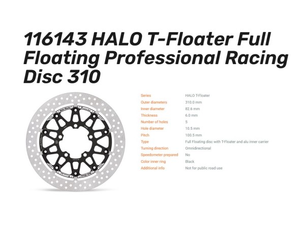 Moto-Master Bremsscheibe Floating 6.0 Halo passend für Triumph Daytona 660 / Street Triple 765 - 116