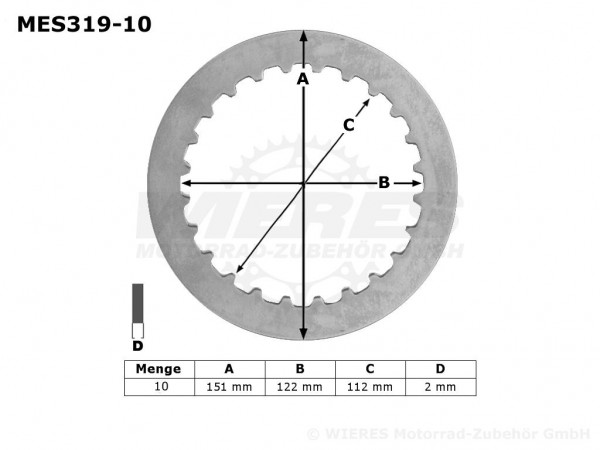 TRW Lucas Kupplungszwischenscheiben Kit (10st.) passend für Yamaha MES319-10 / MES 319-10