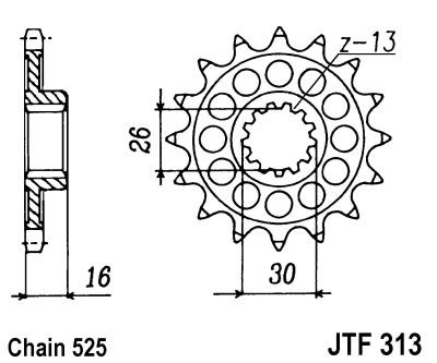 Kettenritzel 14Z - 17Z (525)