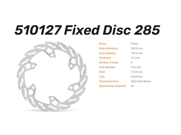 Moto-Master Bremsscheibe Flame vorn passend für KTM Enduro R 125 390 - 510127