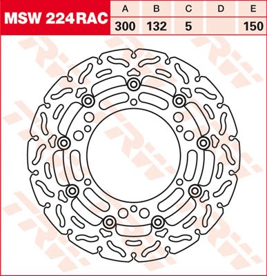 TRW Lucas Racing Bremsscheibe schwimmend vorn MSW 224 RAC mit ABE passend für Hyosung GV 650 Bj. 04-