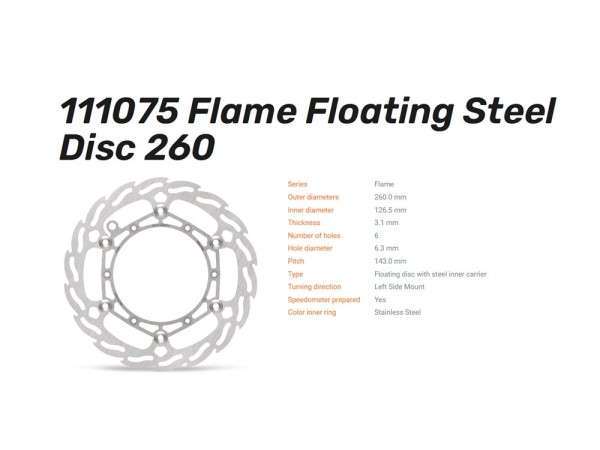 Moto-Master Bremsscheibe Flame Floating vorn passend für Beta RR 260 Oversize - 111075