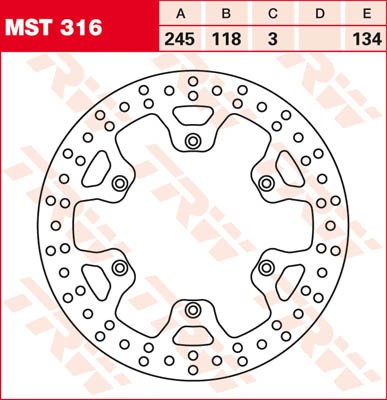 TRW Lucas Bremsscheibe vorn MST 316 mit ABE passend für Yamaha WR 400 4-T Bj. 99-00