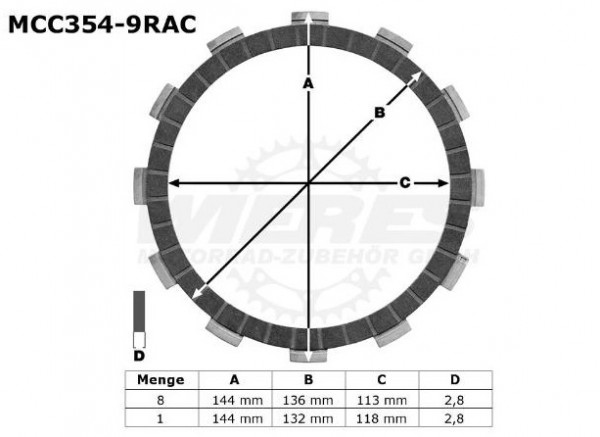 TRW Lucas Racing Kupplungslamellen passend für Suzuki GSX-R 600 WVCV (08-10) MCC354-9RAC