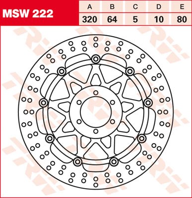 TRW Lucas Bremsscheibe schwimmend vorn MSW 222 mit ABE passend für Yamaha YZF 750 R, SP Bj. 93-97