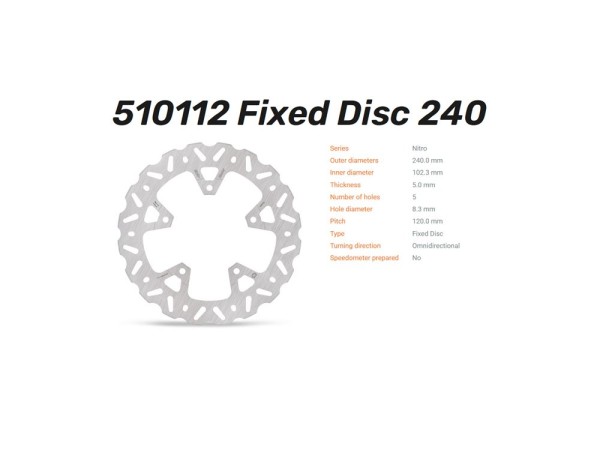 Moto-Master Bremsscheibe Nitro hinten passend für Aprilia Dorsoduro / Shiver - 510112