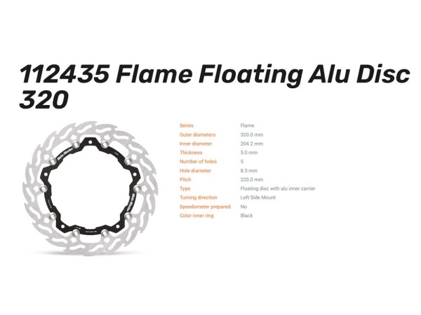 Bremsscheibe Flame passend für KTM Duke RC 125 200 390 / Triumph Scrambler 400 X Moto-Master 112435