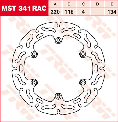 TRW Lucas Racing Bremsscheibe hinten MST 341 RAC passend für Suzuki RM 125 Bj. 88-98