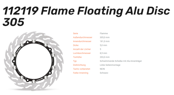 Moto-Master Bremsscheibe Floating-Alu Offset Halo-Serie passend für BMW - 112119