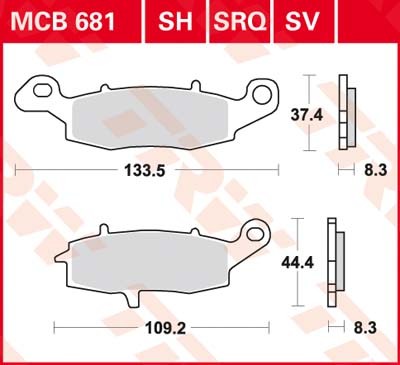 MCB681SRQ, MCB 681SRQ Lucas Rennsportbremsbelag Sinter-Racing MCB681SRQ