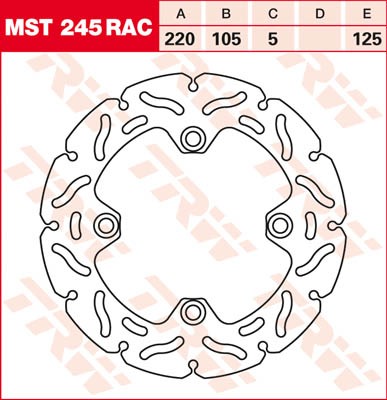 TRW Lucas Racing Bremsscheibe hinten MST 245 RAC passend für Honda CBR 1000 RR Fireblade Bj. 04-05