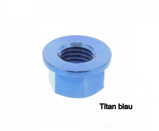 Mutter Kettenrad M10x1.25 blau rot schwarz titan Alu