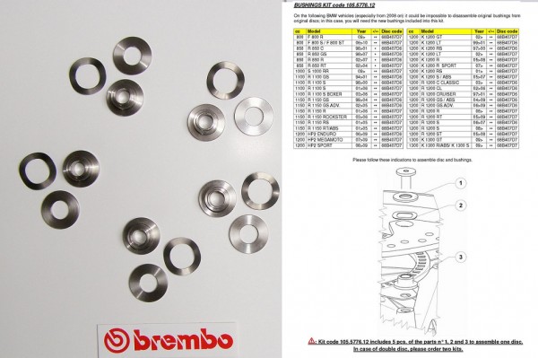 Brembo Buchsensatz BMW Scheiben 4.5 mm bis Bj.08 - 105577613