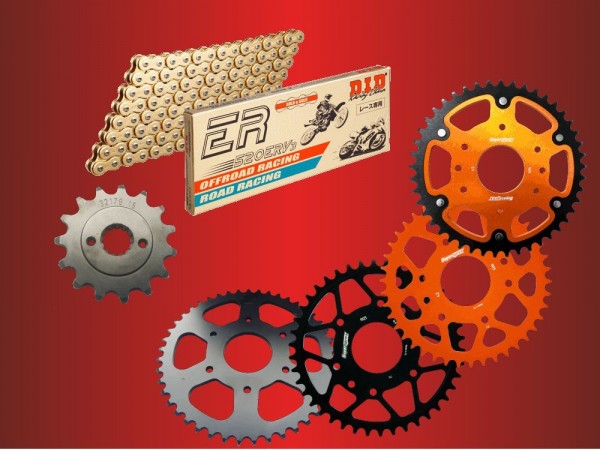 DID Kettensatz Racing passend für KTM RC 125 4T ABS ab Bj 14 mit DID520ERV7 Kette Racing