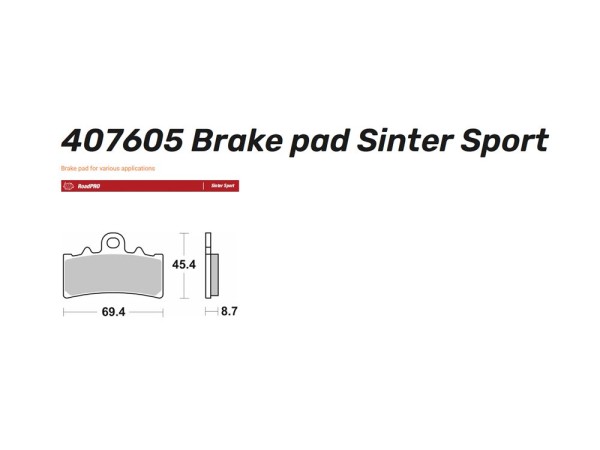 Moto-Master Bremsbelag vorn Sinter Sport Pro 407605