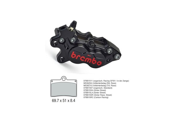 Brembo Axiale Bremszange P4 30/34 CNC 40 mm, schwarz, Supermoto, Sp.Ed. - 20475657S